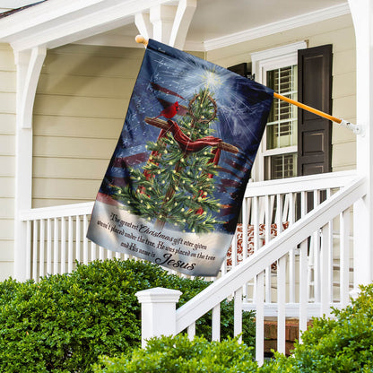 Jesus Christ The Greatest Gift Christmas Flag
