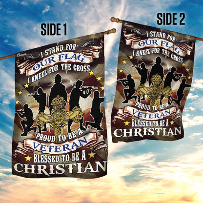 Proud To Be A Veteran Blessed To Be A Christian Veterans Day Flag