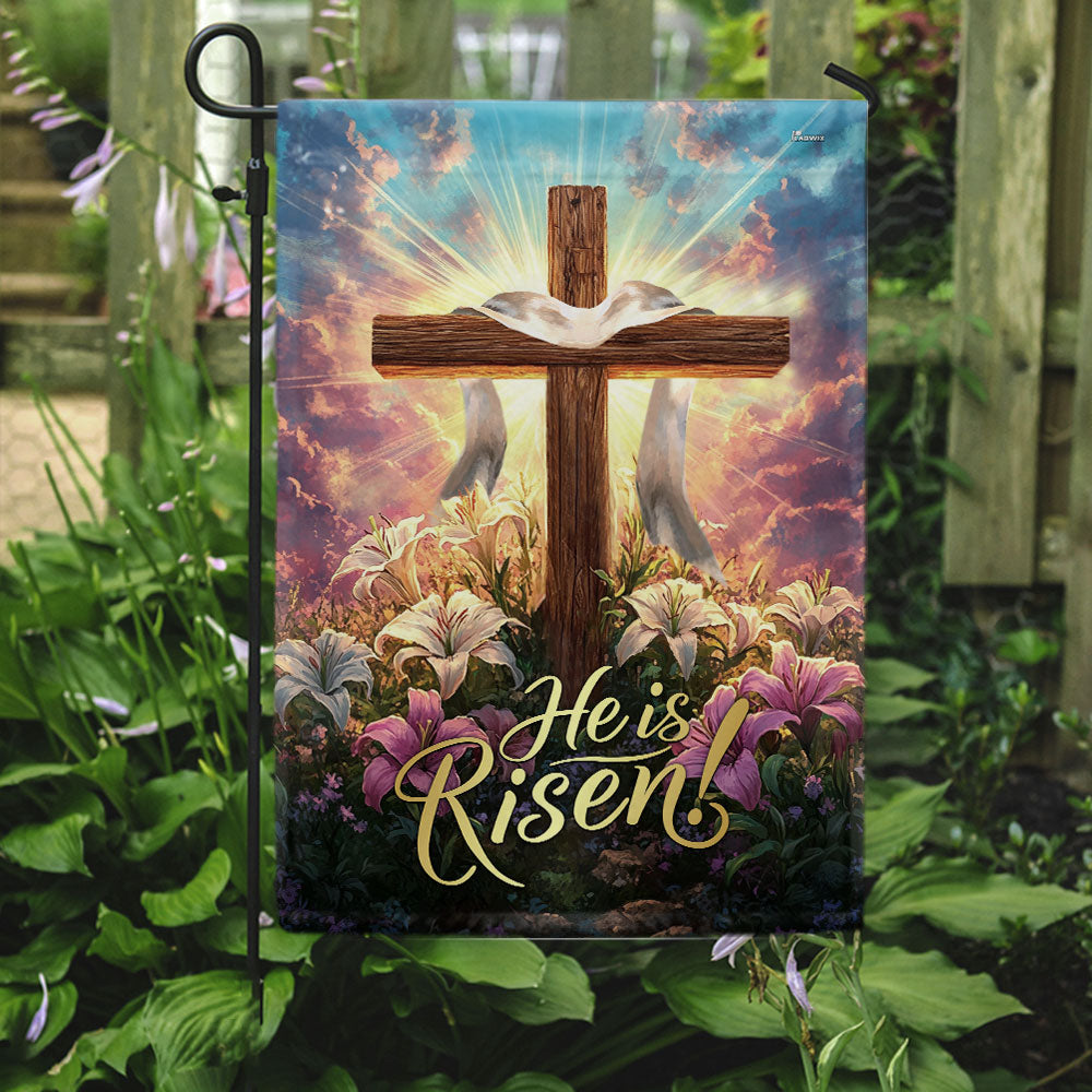 Easter Cross He Is Risen Resurrection of Jesus Christian Cross Flag