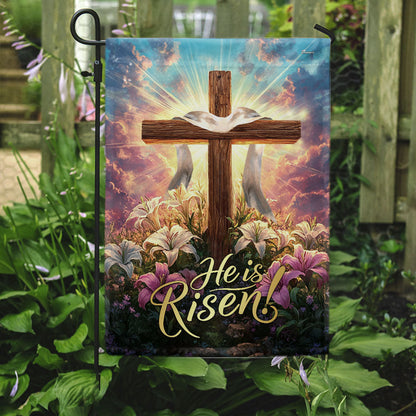Easter Cross He Is Risen Resurrection of Jesus Christian Cross Flag