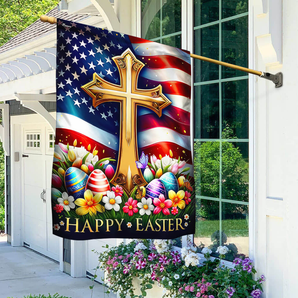 FLAGWIX  Christian Cross Happy Easter Day Flag
