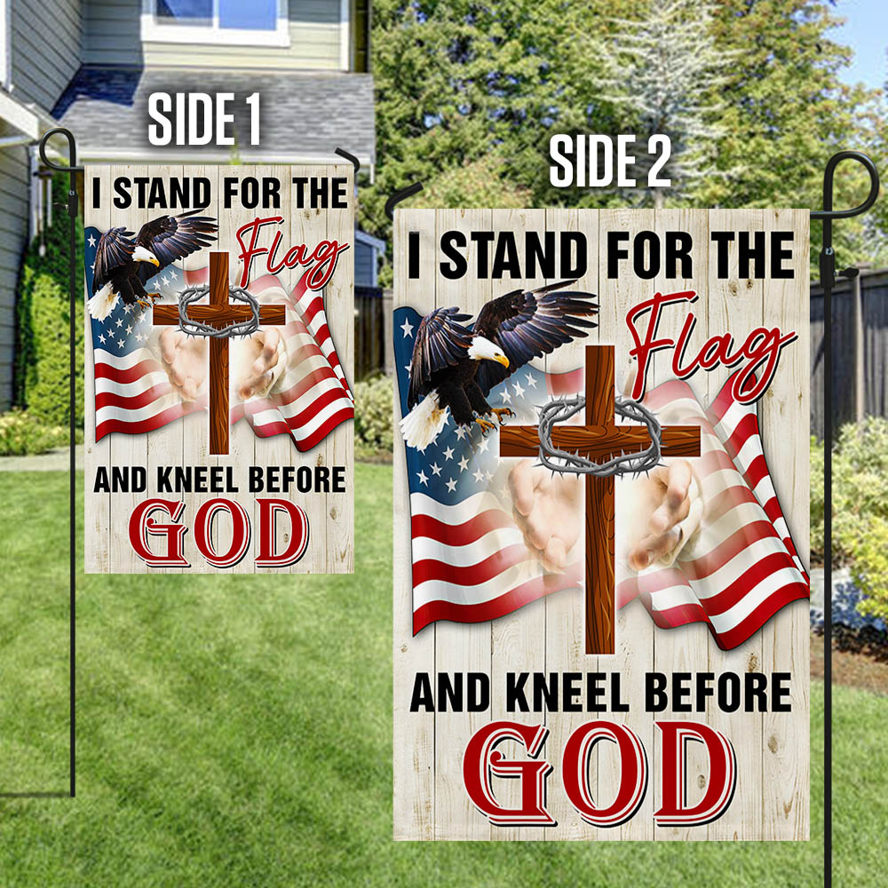 Veterans Day Flag, Jesus Christ American Flag I Stand For The Flag and Kneel Before God Flag