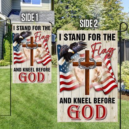 Veterans Day Flag, Jesus Christ American Flag I Stand For The Flag and Kneel Before God Flag
