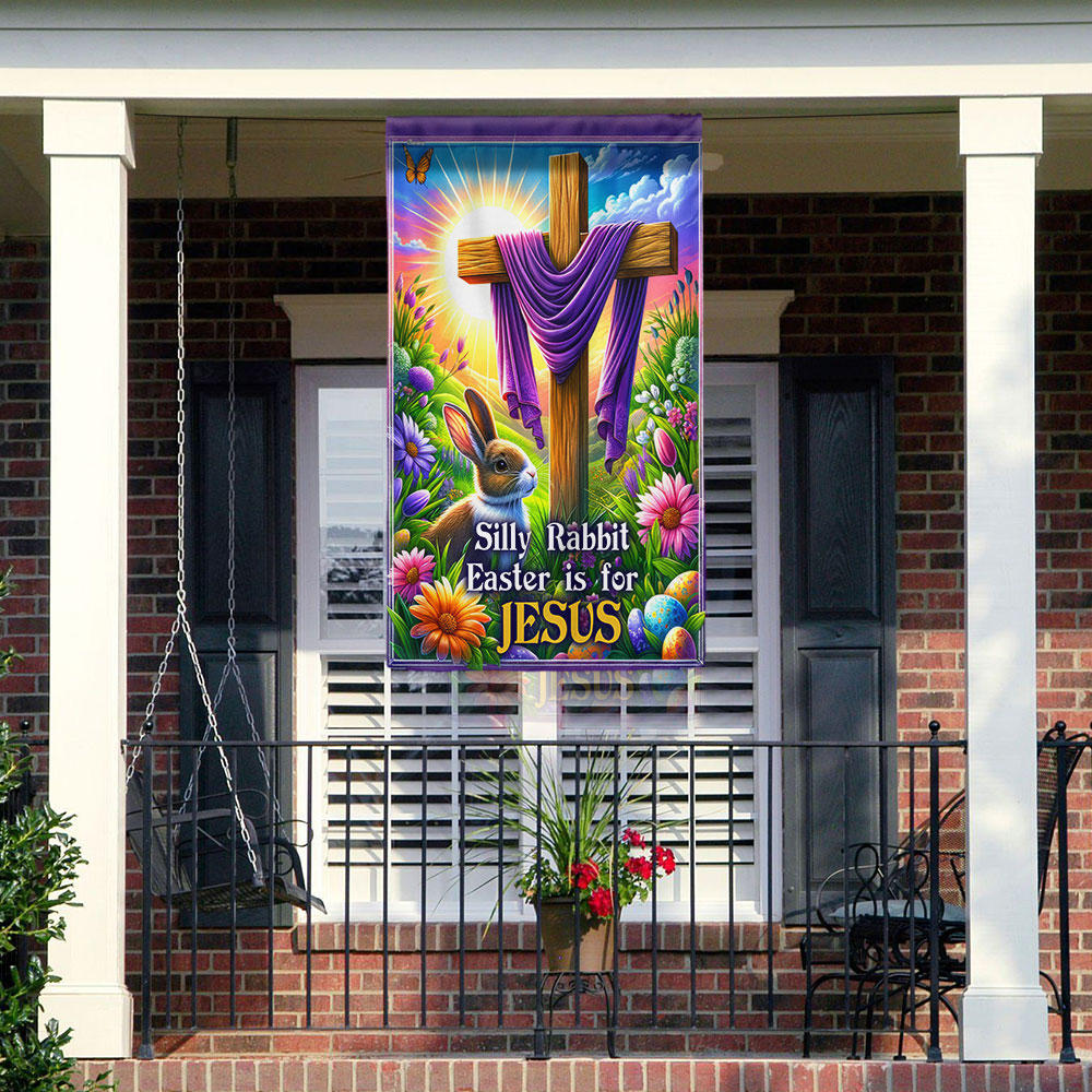 FLAGWIX Easter Bunny Jesus Christian Cross Silly Rabbit Easter Is For Jesus Flag