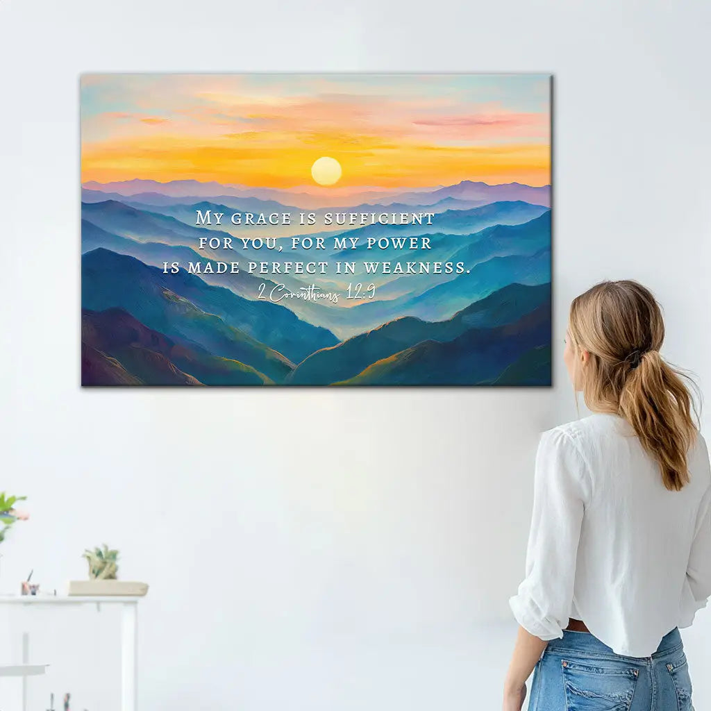 2 Corinthians 12:9 My Grace Is Sufficient For You Christian Wall Art Canvas