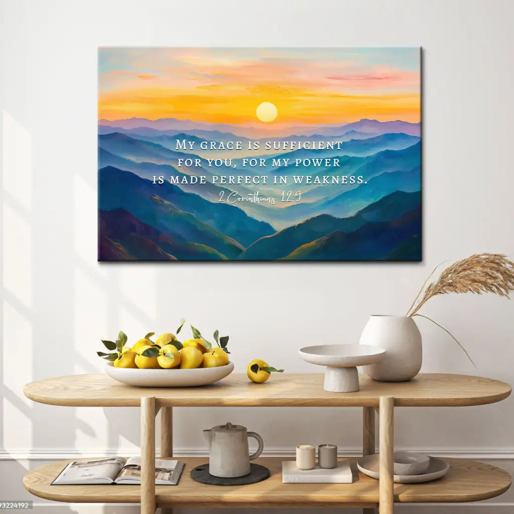 2 Corinthians 12:9 My Grace Is Sufficient For You Christian Wall Art Canvas