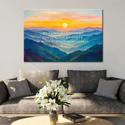 2 Corinthians 12:9 My Grace Is Sufficient For You Christian Wall Art Canvas