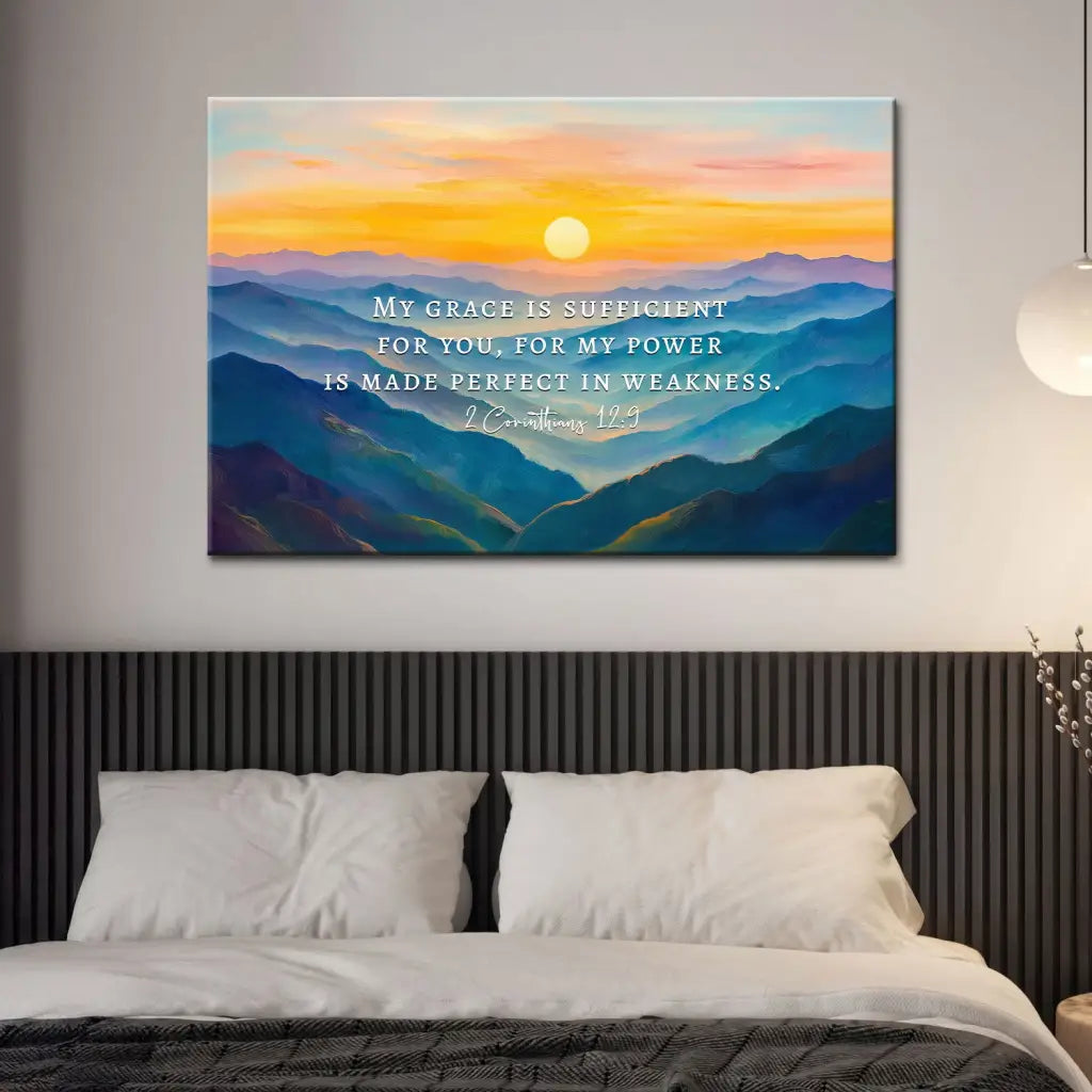 2 Corinthians 12:9 My Grace Is Sufficient For You Christian Wall Art Canvas