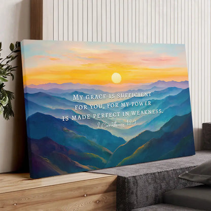 2 Corinthians 12:9 My Grace Is Sufficient For You Christian Wall Art Canvas
