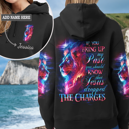 Jesus Dropped The Charges Lion Women's All Over Print Hoodie