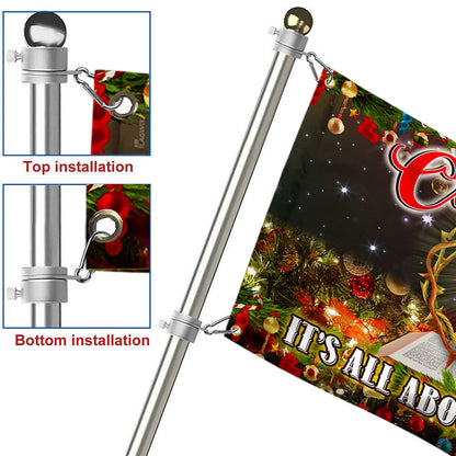 Christmas Jesus Grommet Flag Christmas It's All About Jesus