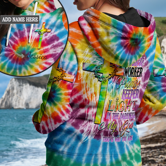 Promise Keeper Light In The Darkness Tie Dye Women's All Over Print Hoodie