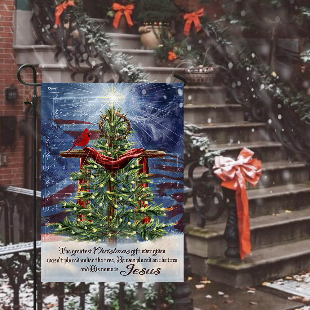 Jesus Christ The Greatest Gift Christmas Flag