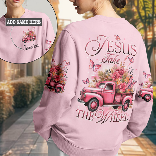 Jesus Take The Wheel Women's All Over Print Sweatshirt