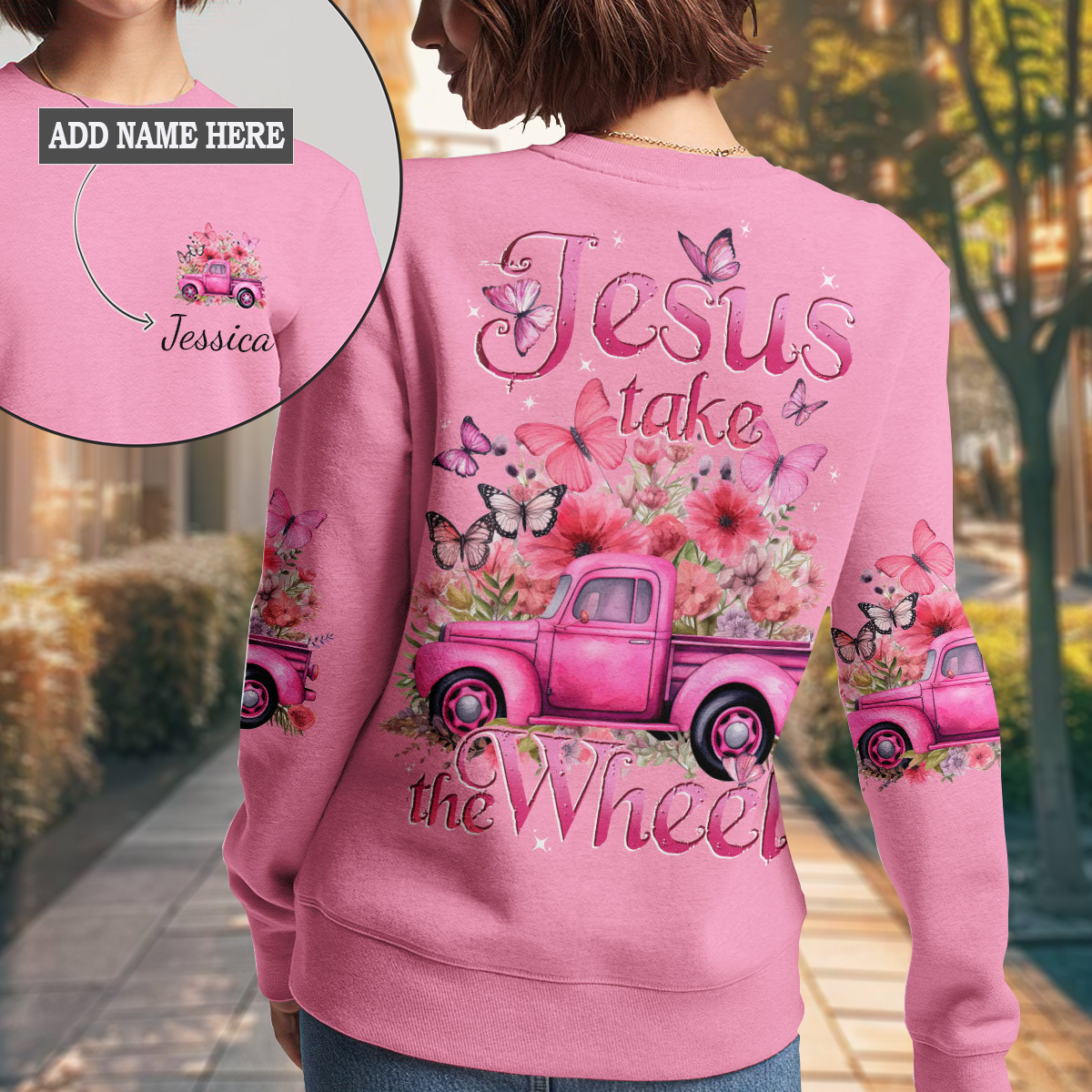 Jesus Take The Wheel Women's All Over Print Sweatshirt 1