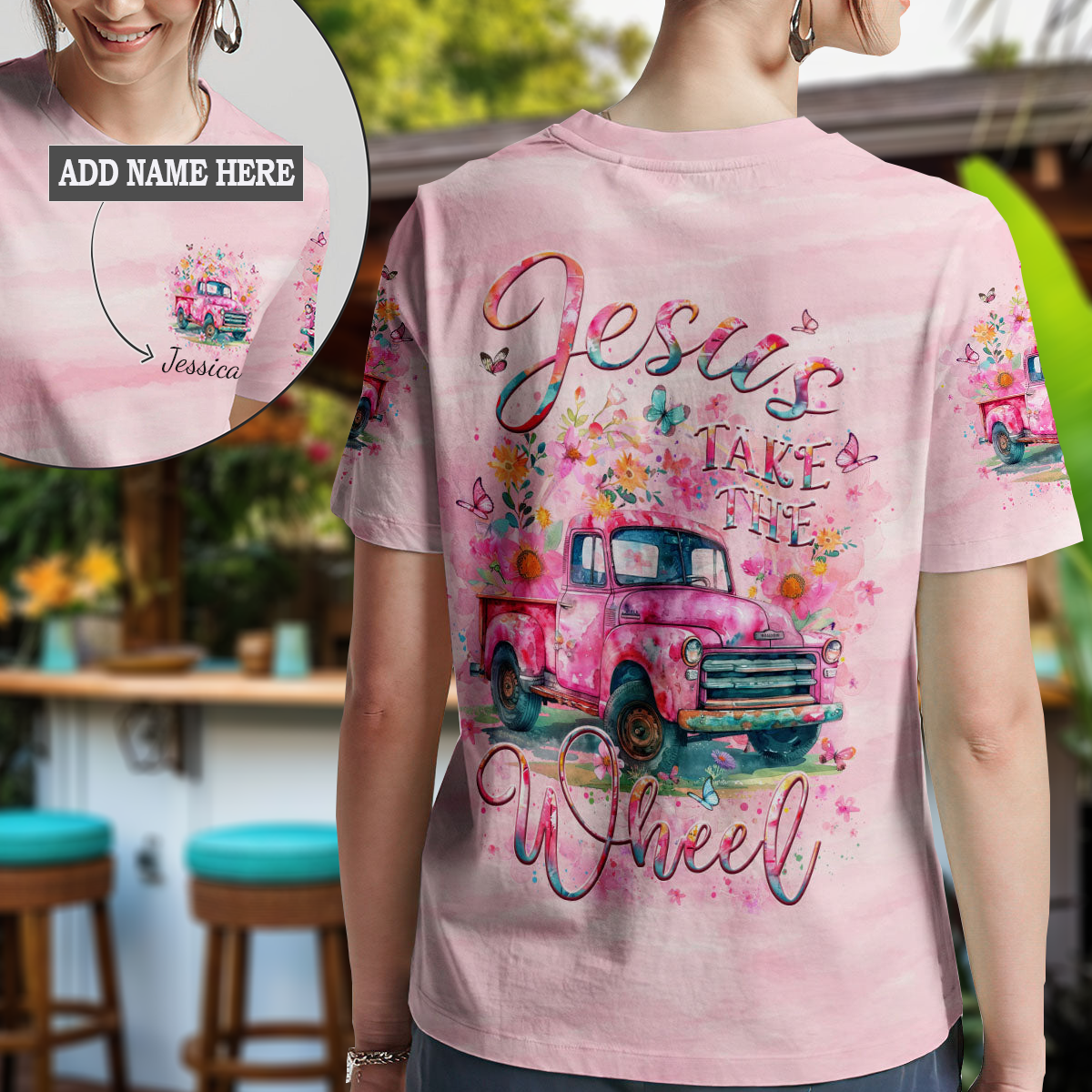 Jesus Take The Wheel Women's All Over Print Tshirt 2