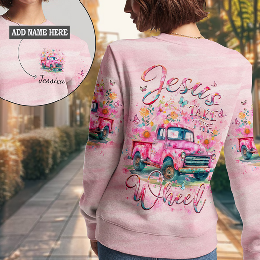 Jesus Take The Wheel Women's All Over Print Sweatshirt 2