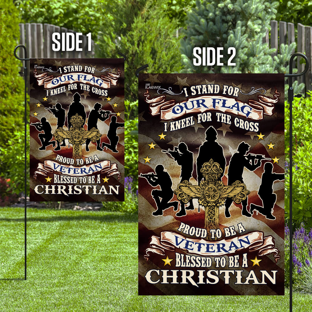 Proud To Be A Veteran Blessed To Be A Christian Veterans Day Flag