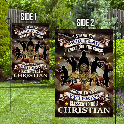 Proud To Be A Veteran Blessed To Be A Christian Veterans Day Flag
