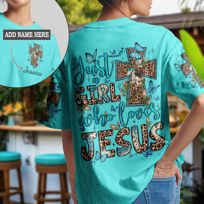 Just A Girl Who Loves Jesus Women's All Over Print Tshirt