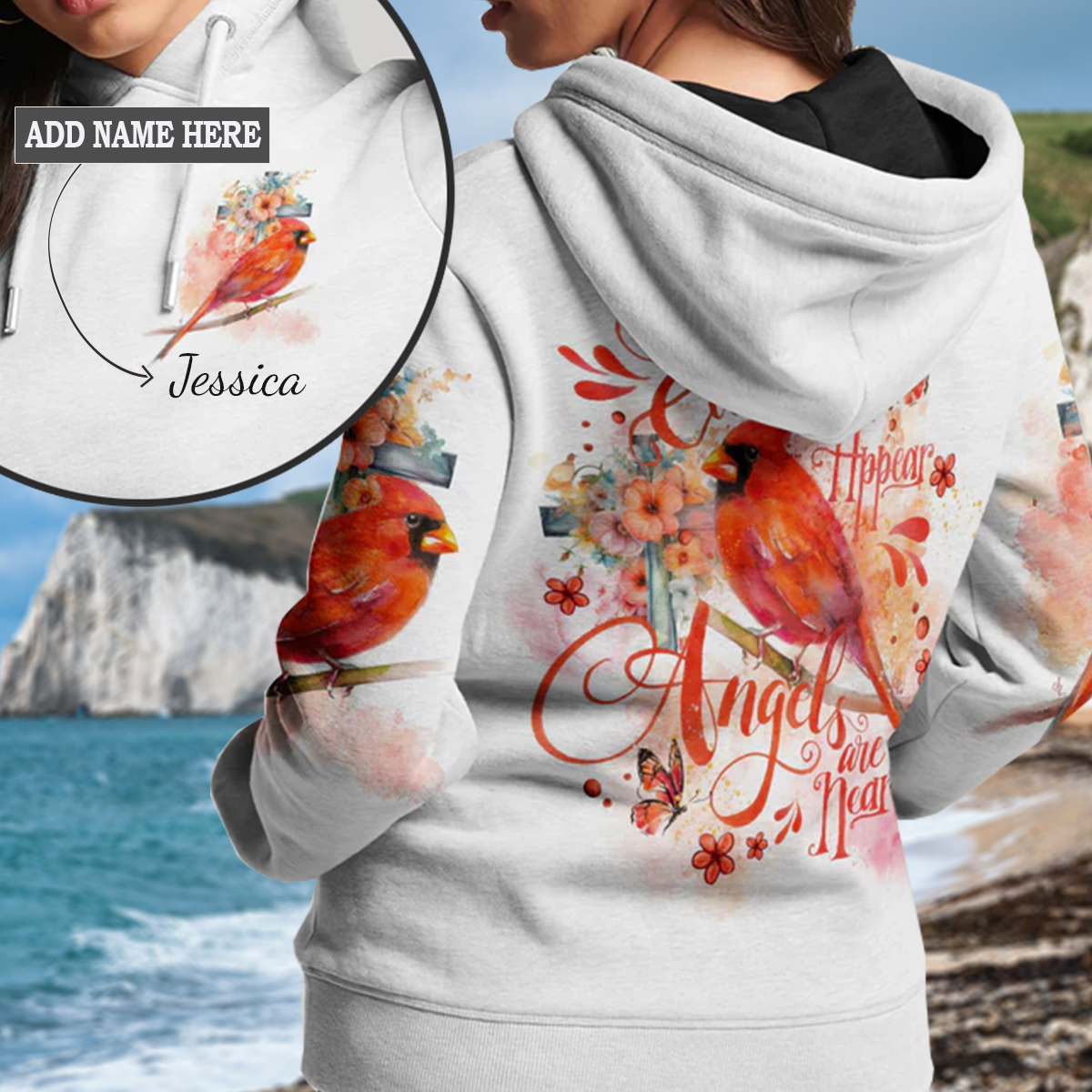 When Cardinals Appear Angels Are Near Women's All Over Print Hoodie