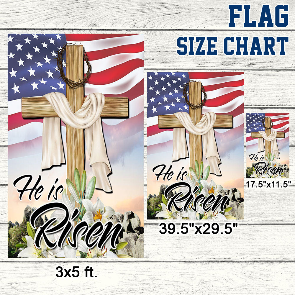 Easter Jesus He Is Risen American Flag