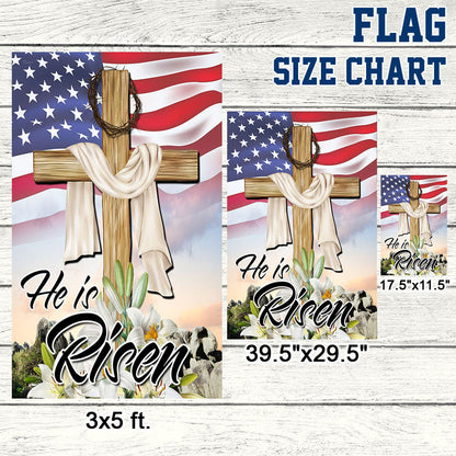 Easter Jesus He Is Risen American Flag