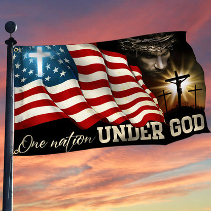 Flagwix American Flag - One Nation Under God, Jesus Christian Patriotic American Grommet Flag