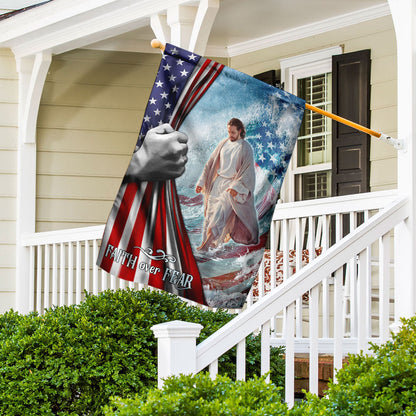 Faith Over Fear Jesus God Flag