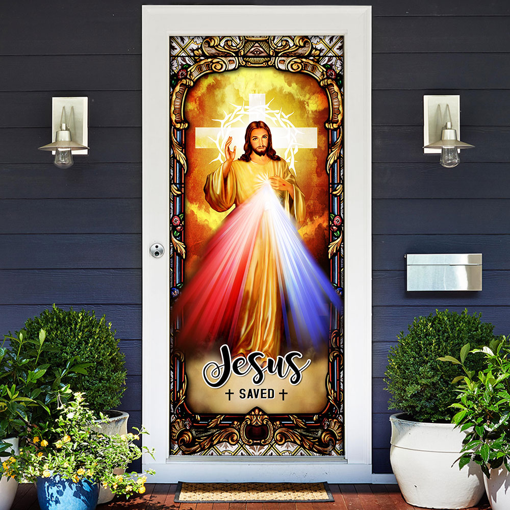 Jesus Of Divine Mercy Door Cover