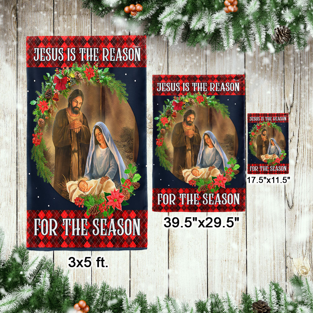 Jesus Christmas Flag Jesus Is The Reason For The Season Nativity Christmas Holy Family Flag