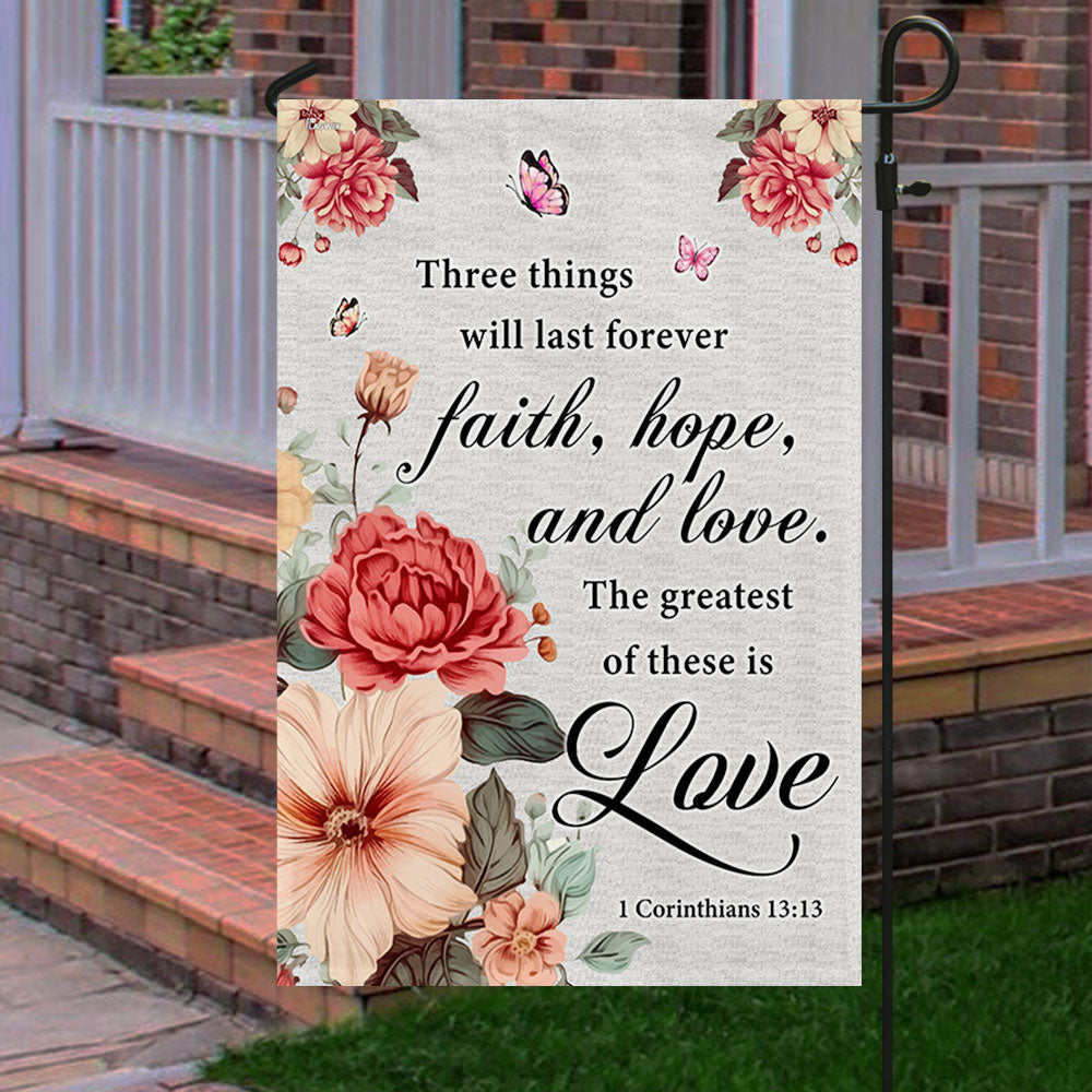 Faith Love Hope Bible Verse Christian Flag