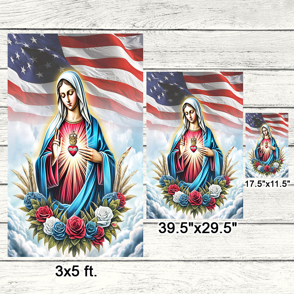 FLAGWIX The Immaculate Heart of Mary American Flag