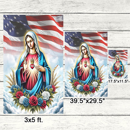 FLAGWIX The Immaculate Heart of Mary American Flag