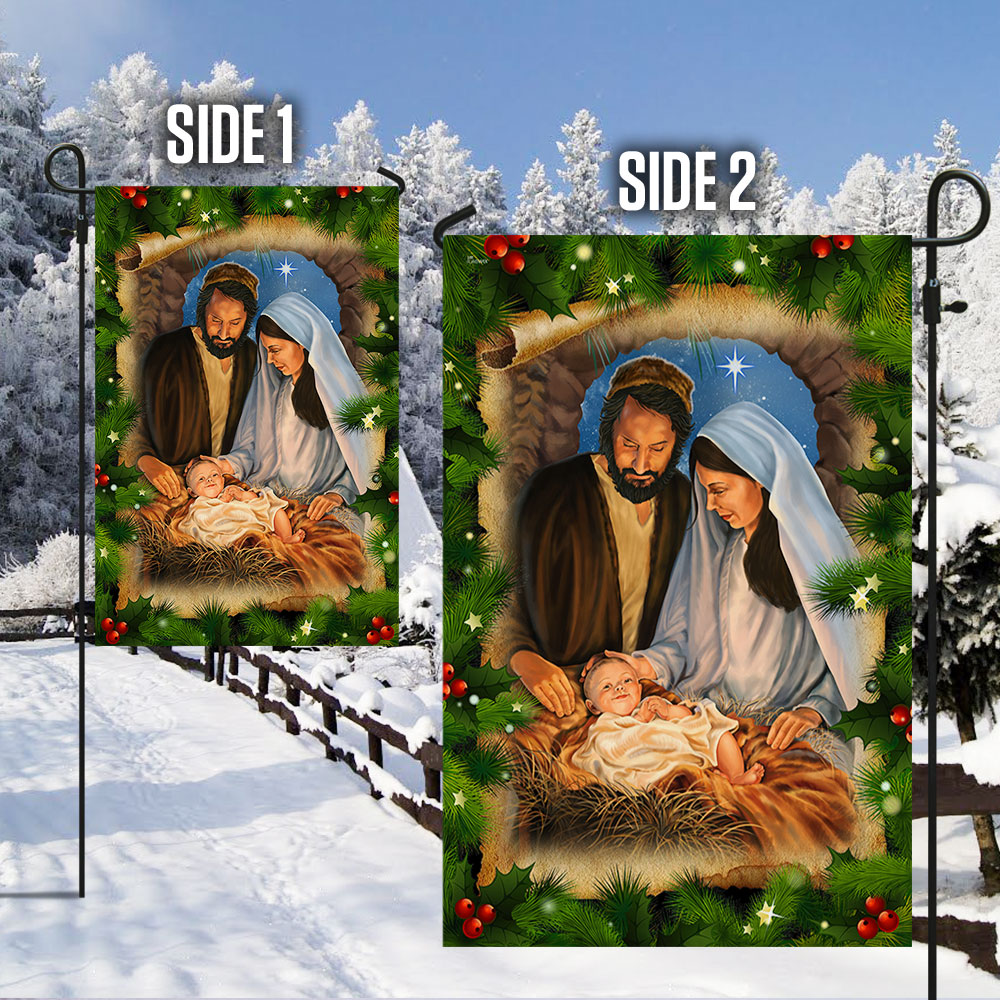 Jesus Is The Reason Christmas Flag Jesus Is Born Nativity Of Jesus TQN521Fv2