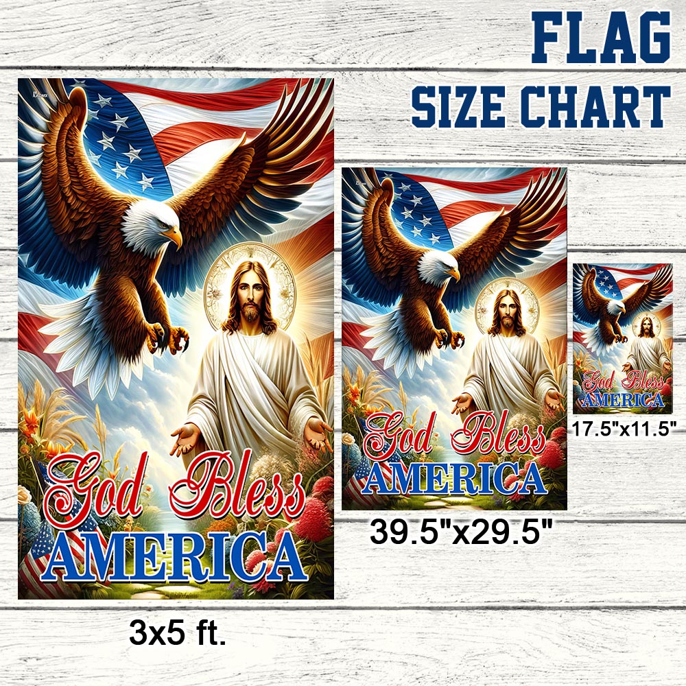 FLAGWIX Patriotic Eagle Jesus God Bless America Flag