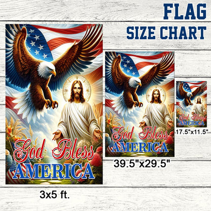 FLAGWIX Patriotic Eagle Jesus God Bless America Flag