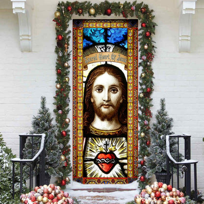 Sacred Heart Of Jesus. Christian Door Cover