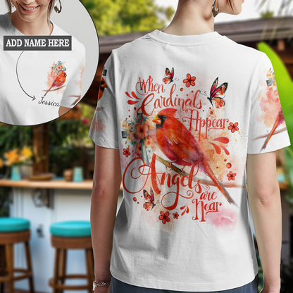 When Cardinals Appear Angels Are Near Women's All Over Print Tshirt