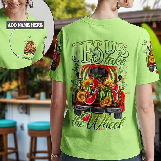 Jesus Take The Wheel Watermelon Women's All Over Print Tshirt 6