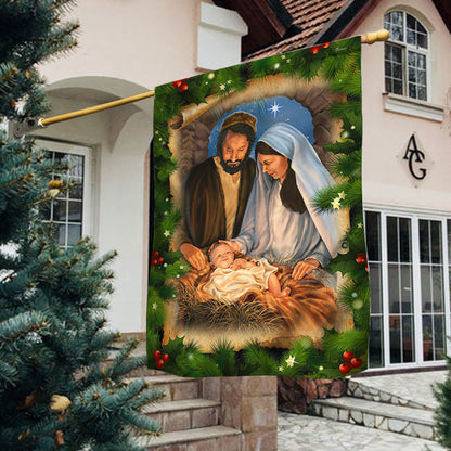 Jesus Is The Reason Christmas Flag Jesus Is Born Nativity Of Jesus TQN521Fv2