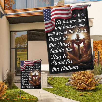 FLAGWIX  Jesus Cross American Flag As For Me And My House We Will Serve The Lord Flag 3-Day Shipping