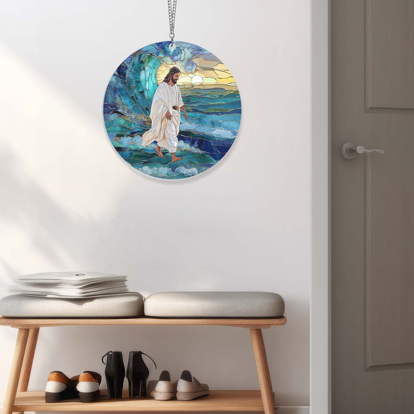 Jesus Walks on Water Suncatcher Acrylic Hanging