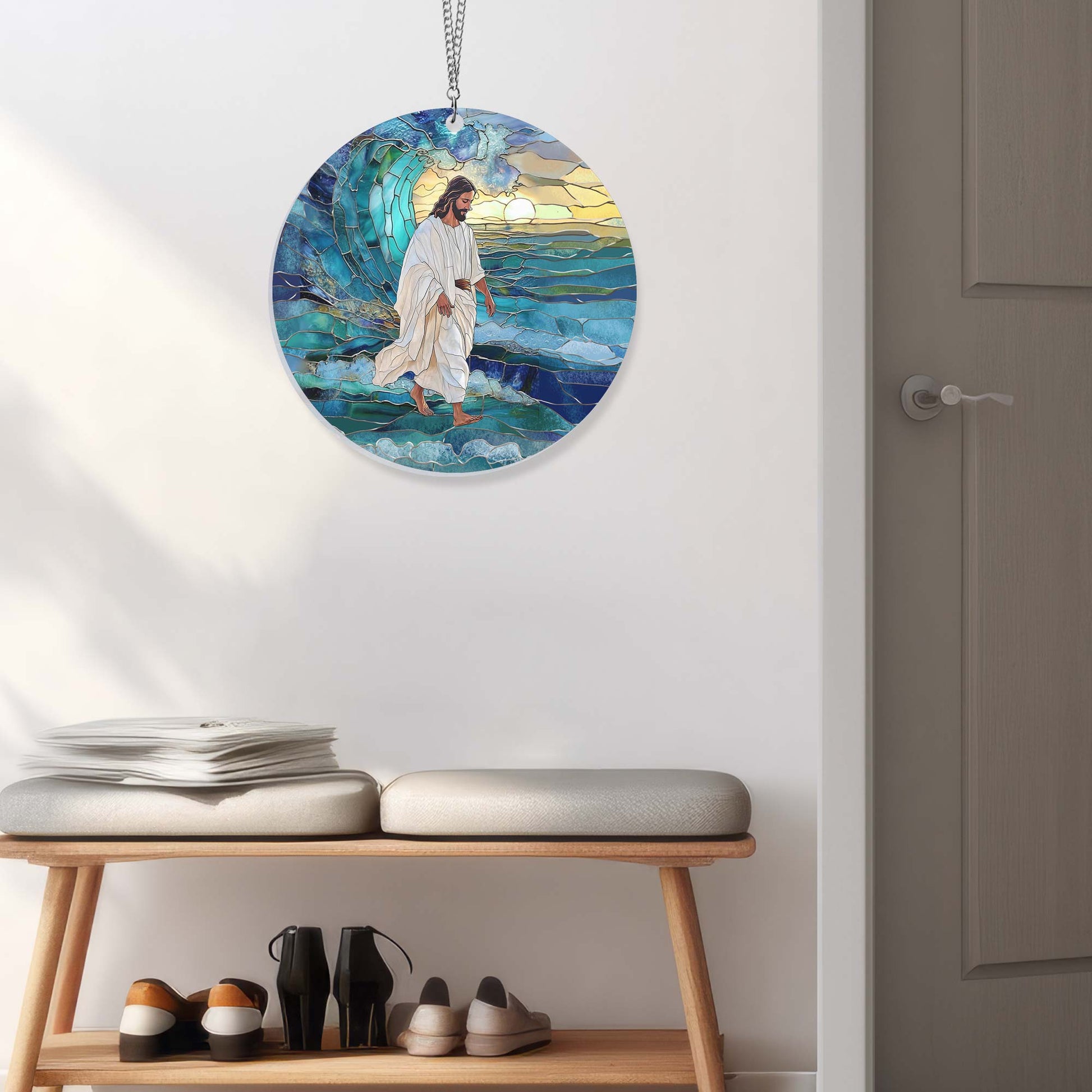 Jesus Walks on Water Suncatcher Acrylic Hanging