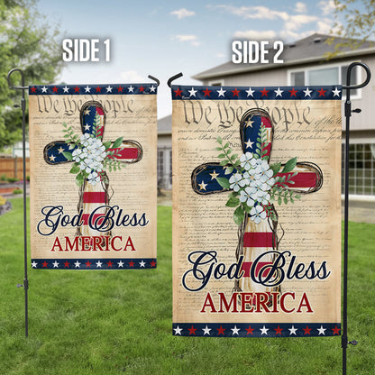 Flagwix American Flag - Patriotic God Bless America 4th of july Christian Cross Flag