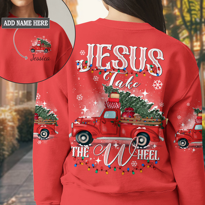 Jesus Take The Wheel Christmas Women's All Over Print Sweatshirt 7