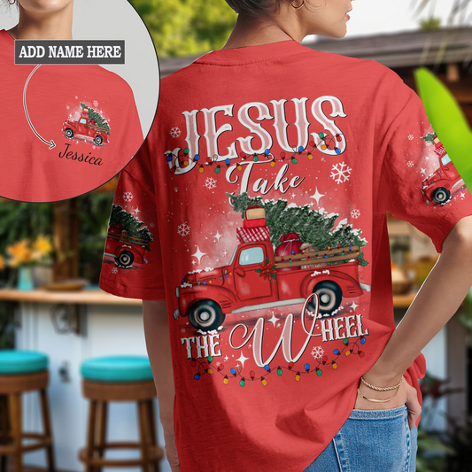 Jesus Take The Wheel Christmas T-Shirt 7