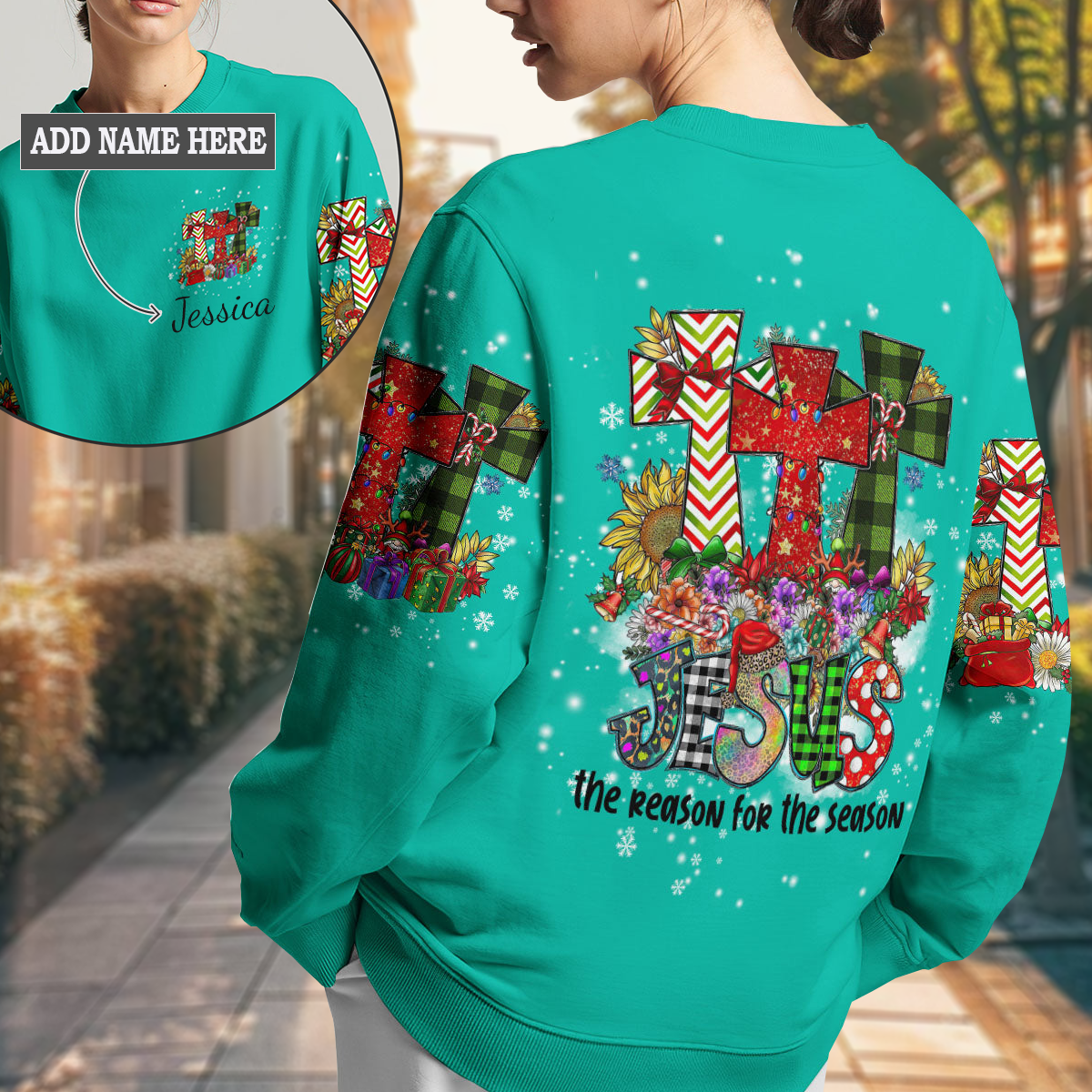 Jesus The Reason Christmas Women's All Over Print Sweatshirt 1