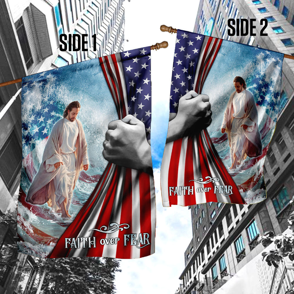 Faith Over Fear Jesus God Flag