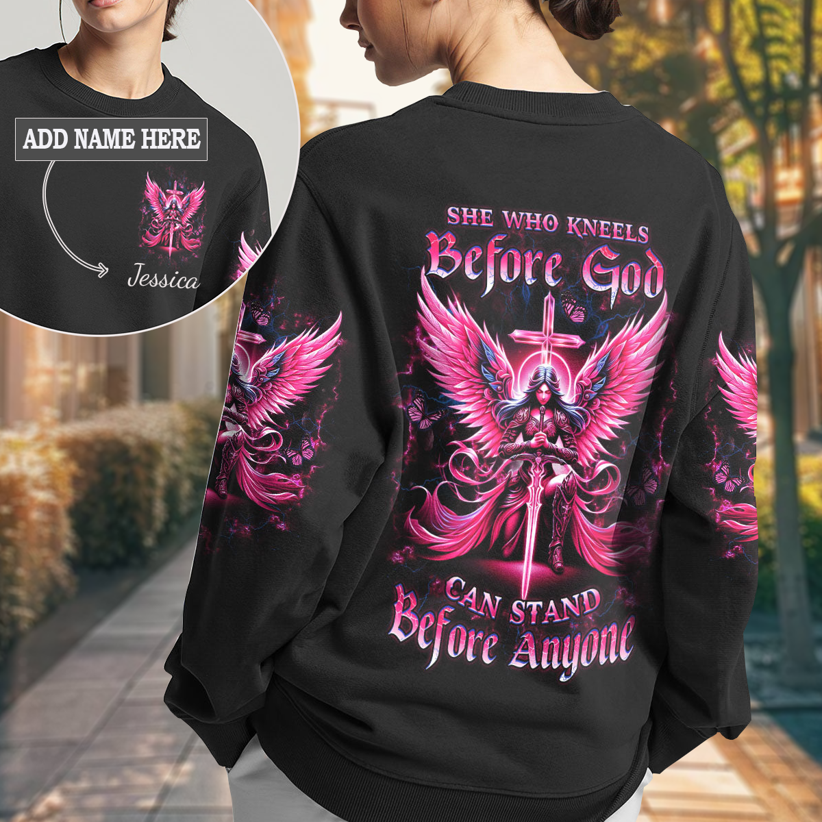 She Who Kneels Before God Women's All Over Print Sweatshirt 1